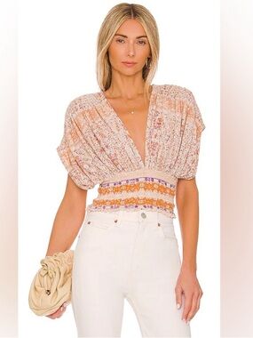 Free People Next Vacation Top Orange combo
